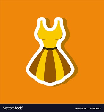 Paper sticker fashion clothes fluffy dress vector image