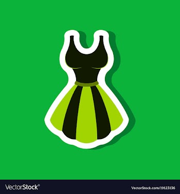 Paper sticker fashion clothes fluffy dress vector image