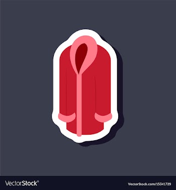 Paper sticker fashion clothes fur coat vector image