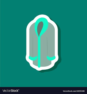 Paper sticker fashion clothes fur coat vector image