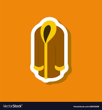 Paper sticker fashion clothes fur coat vector image