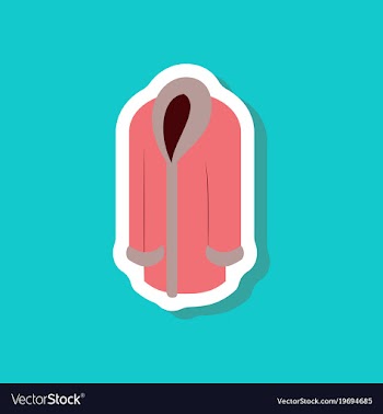 Paper sticker fashion clothes fur coat vector image
