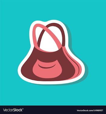Paper sticker fashion clothes handbag vector image