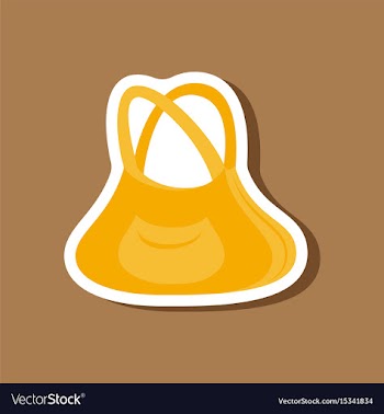 Paper sticker fashion clothes handbag vector image