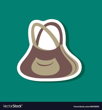 Paper sticker fashion clothes handbag vector image