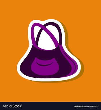 Paper sticker fashion clothes handbag vector image