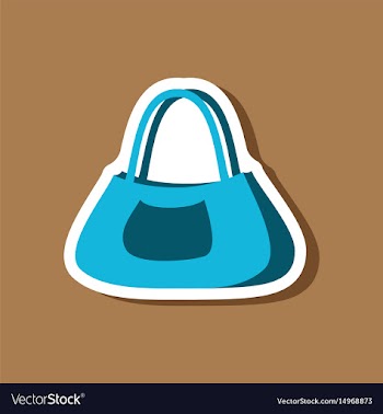 Paper sticker fashion clothes ladies handbag vector image