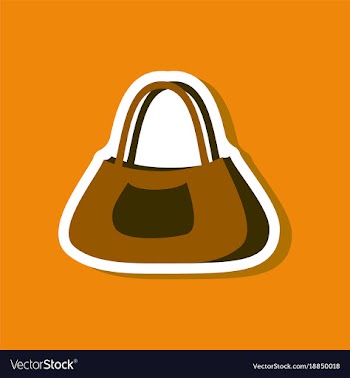 Paper sticker fashion clothes ladies handbag vector image