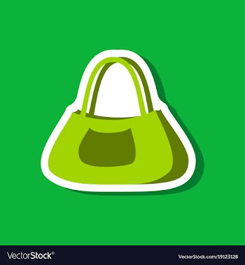 Paper sticker fashion clothes ladies handbag vector image