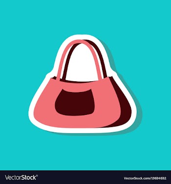 Paper sticker fashion clothes ladies handbag vector image