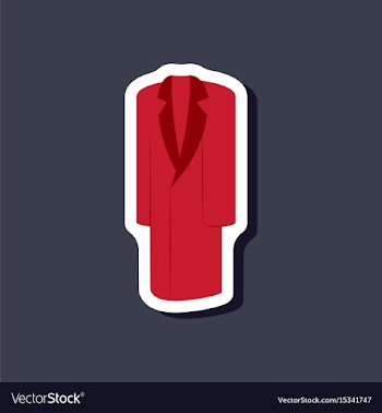 Paper sticker fashion clothes long coat vector image