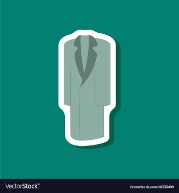 Paper sticker fashion clothes long coat vector image