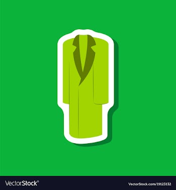 Paper sticker fashion clothes long coat vector image