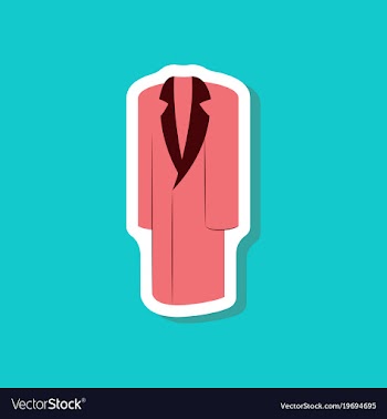 Paper sticker fashion clothes long coat vector image