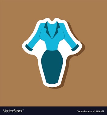 Paper sticker fashion clothes office dress vector image