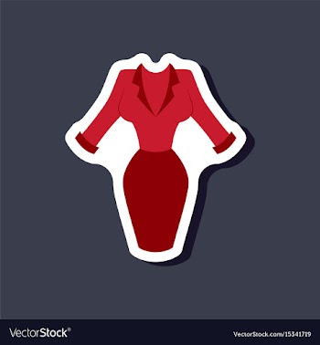 Paper sticker fashion clothes office dress vector image