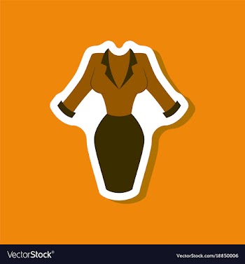 Paper sticker fashion clothes office dress vector image