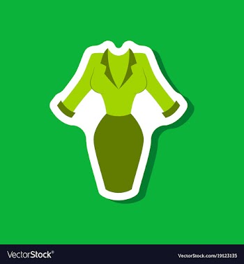 Paper sticker fashion clothes office dress vector image
