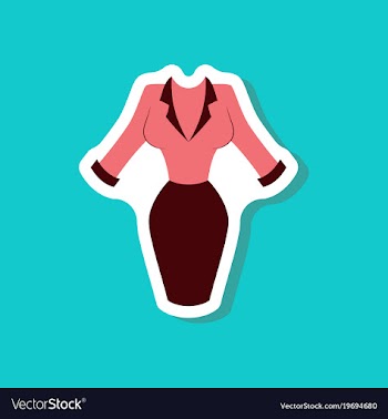 Paper sticker fashion clothes office dress vector image