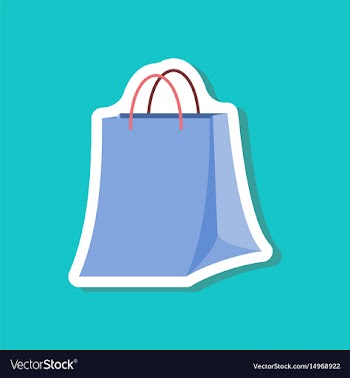 Paper sticker fashion clothes paper bag vector image