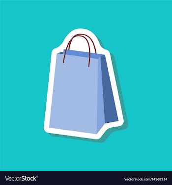 Paper sticker fashion clothes paper bag vector image