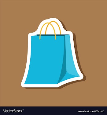 Paper sticker fashion clothes paper bag vector image
