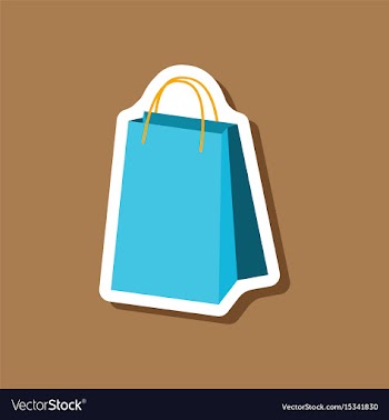 Paper sticker fashion clothes paper bag vector image