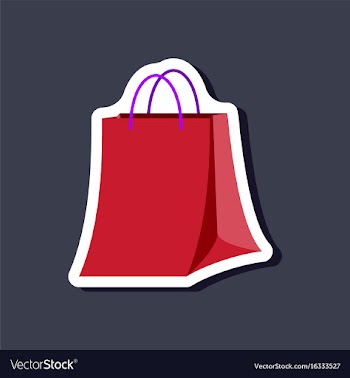 Paper sticker fashion clothes paper bag vector image