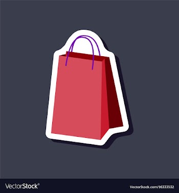 Paper sticker fashion clothes paper bag vector image