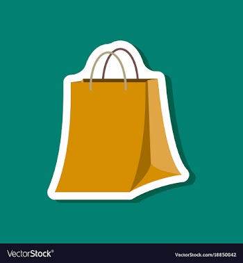 Paper sticker fashion clothes paper bag vector image