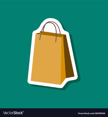 Paper sticker fashion clothes paper bag vector image