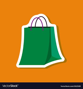 Paper sticker fashion clothes paper bag vector image