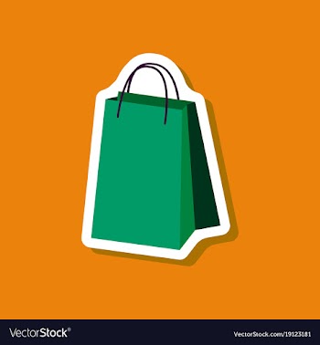 Paper sticker fashion clothes paper bag vector image