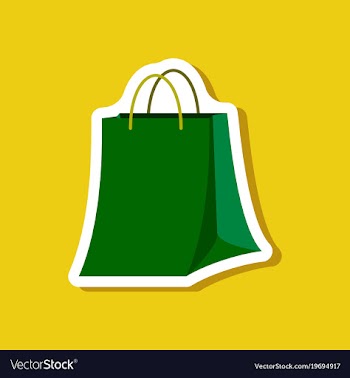 Paper sticker fashion clothes paper bag vector image