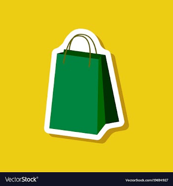 Paper sticker fashion clothes paper bag vector image