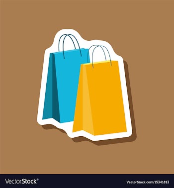 Paper sticker fashion clothes paper bags vector image