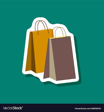 Paper sticker fashion clothes paper bags vector image