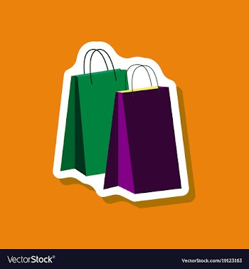 Paper sticker fashion clothes paper bags vector image