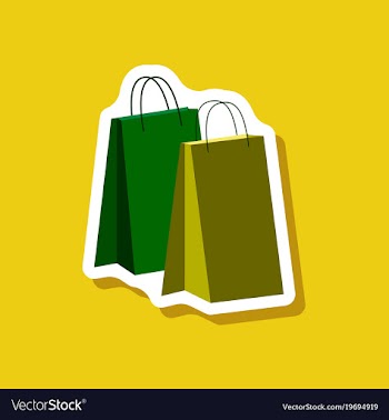 Paper sticker fashion clothes paper bags vector image