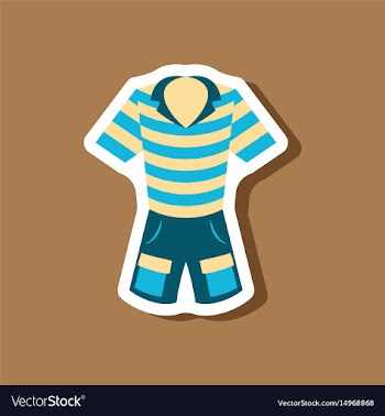 Paper sticker fashion clothes shorts and polo vector image