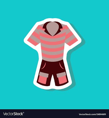 Paper sticker fashion clothes shorts and polo vector image