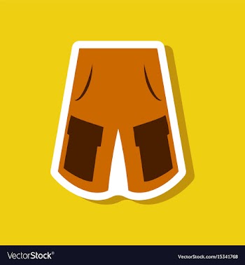Paper sticker fashion clothes shorts vector image