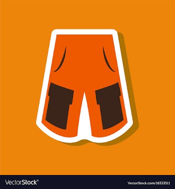 Paper sticker fashion clothes shorts vector image