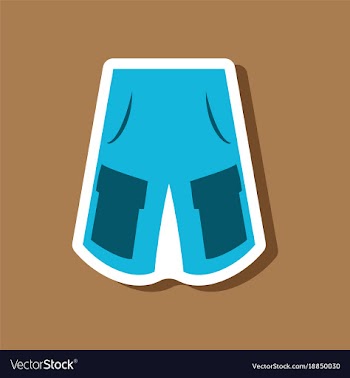 Paper sticker fashion clothes shorts vector image