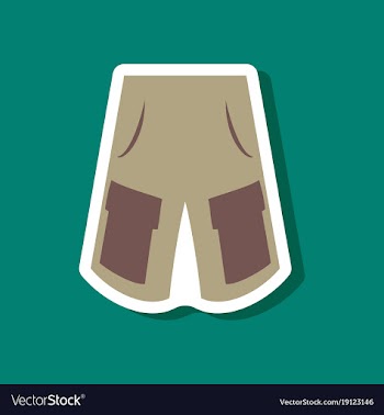 Paper sticker fashion clothes shorts vector image