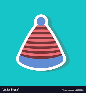 Paper sticker fashion clothes striped hat vector image