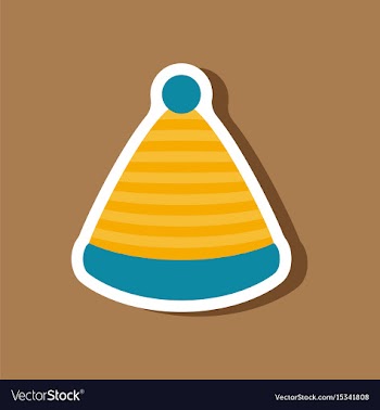Paper sticker fashion clothes striped hat vector image