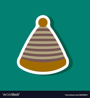 Paper sticker fashion clothes striped hat vector image
