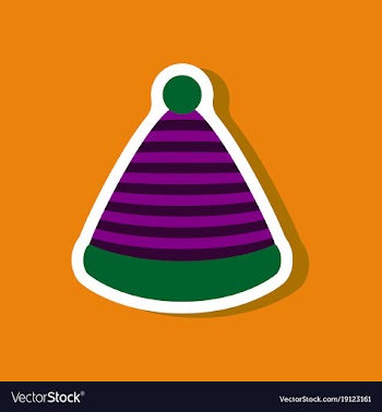 Paper sticker fashion clothes striped hat vector image