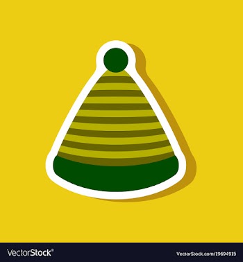 Paper sticker fashion clothes striped hat vector image